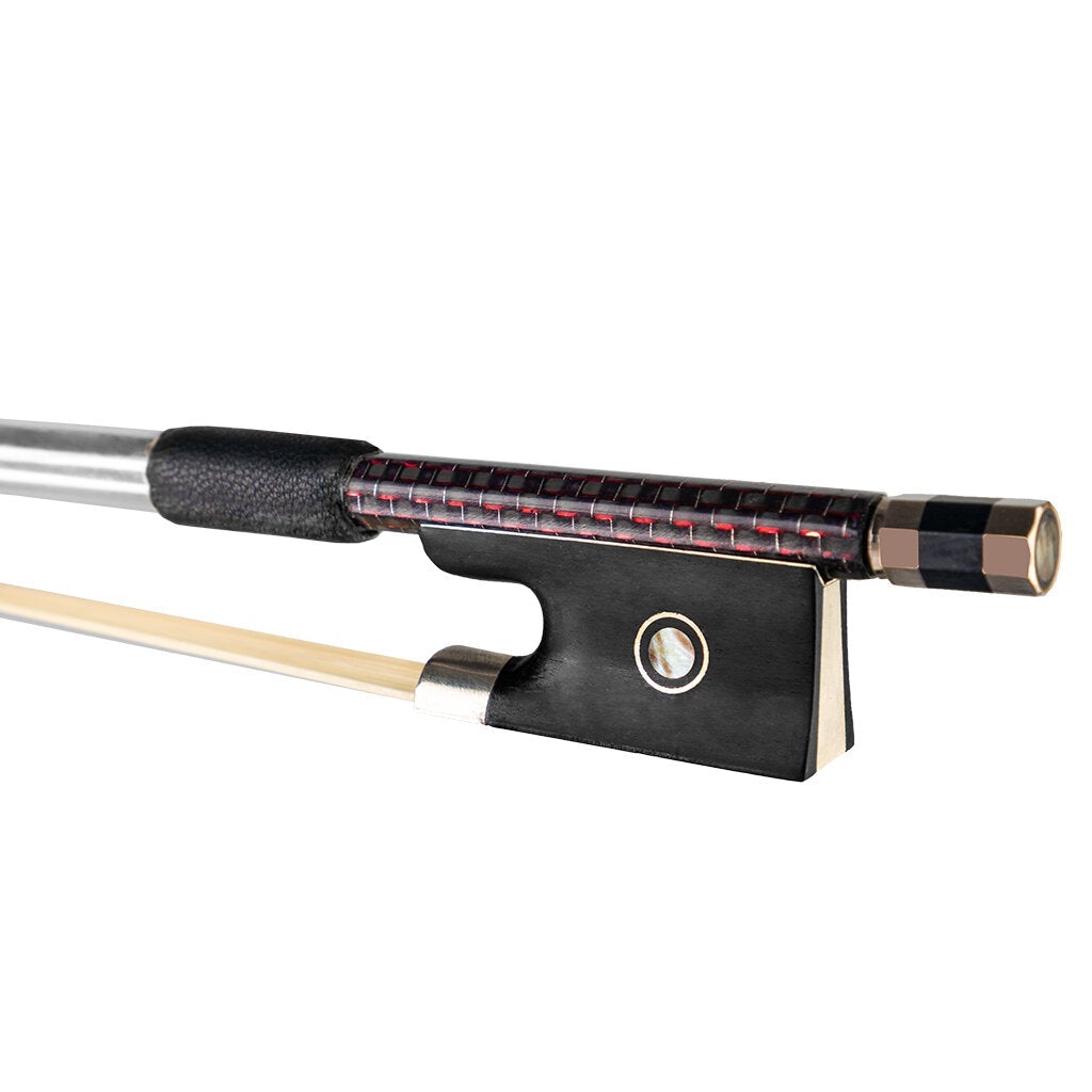Master Red Silk Braided Carbon Fiber Violin Bow 4/4 White Mongolia Horsehair Ebony Frog Durable And Fast Responses