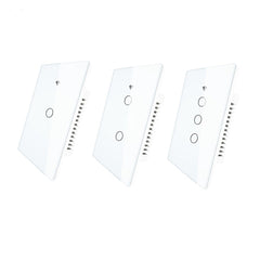 WiFi Smart 1/2/3 Gang Wall Light Switch Glass Panel RF433&Wi-Fi Tuya APP Remote Control Works With Alexa Google Home