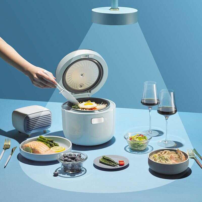 Mini Smart Rice Cooker Colorful Series 400W 1.6L Capacity Touch Control 5 Layer Thick Liner APP Control