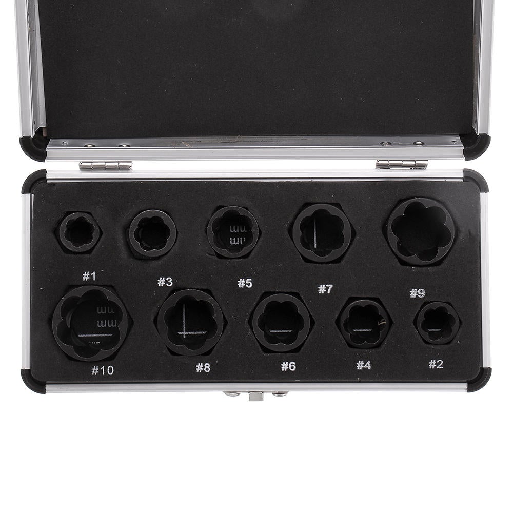 10Pcs Impact Low Profile Damaged Bolt Nut Extractor Remover Socket Tool Set Bolt Nut Screw Removal Socket Wrench