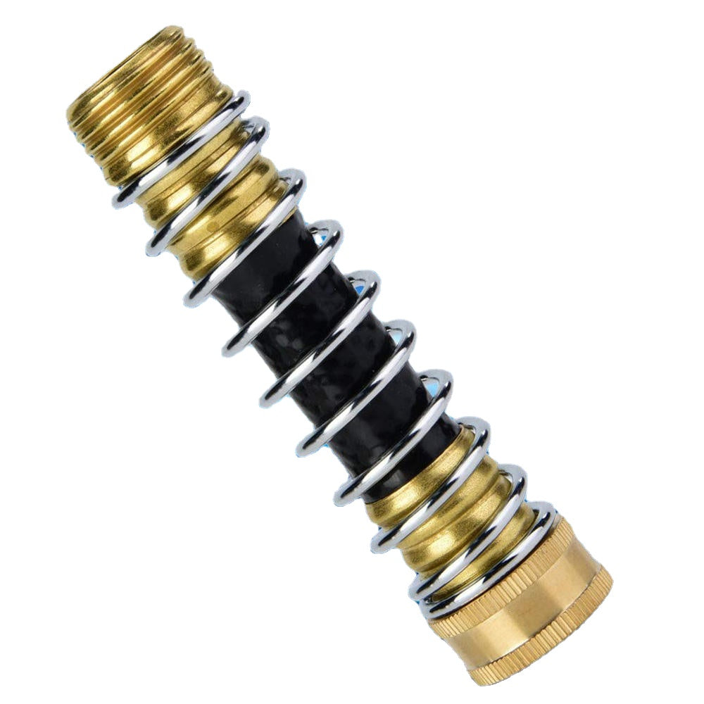 3/4'' Brass Coil Spring Hose Tube Threaded Garden Faucet Spring Coupling Adapter Hose Protector Irrigation Tap Connector Extension Pipes Fittings