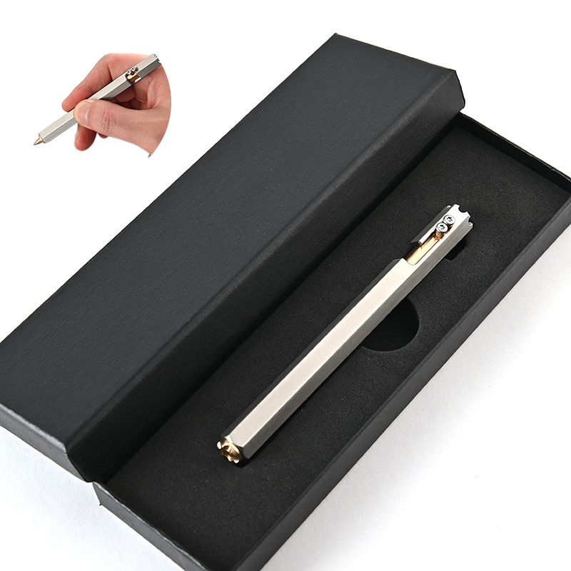 Six-sided Stainless Steel Tactical Pen Brass Business Signature Tool Pen For Self-protection Security Emergency