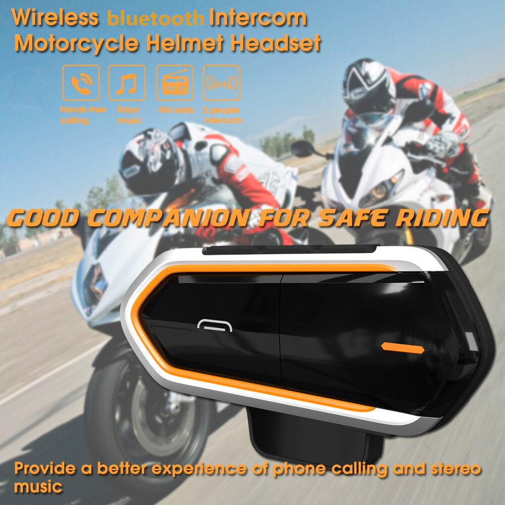 Bluetooth Helmet Motorcycle Headset Interphone Earpiece Motorbike Outdoor Waterproof for Walkie Talkie
