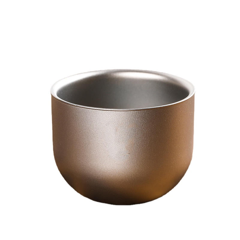1 Pcs 150ml Water Cup Pure Titanium Camping Travel Portable Tea Cup Double Anti-scalding Cup