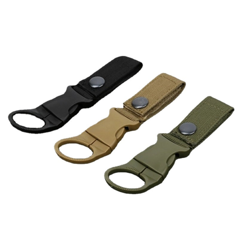 Outdoor military Nylon Webbing Buckle Hook Water Bottle Holder Clip EDC Climb Carabiner Belt Backpack Hanger Camp