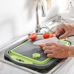 7L Kitchen Cutting Board Folding Multifunction Drain Basket Washing Fruit Vegetable Basket