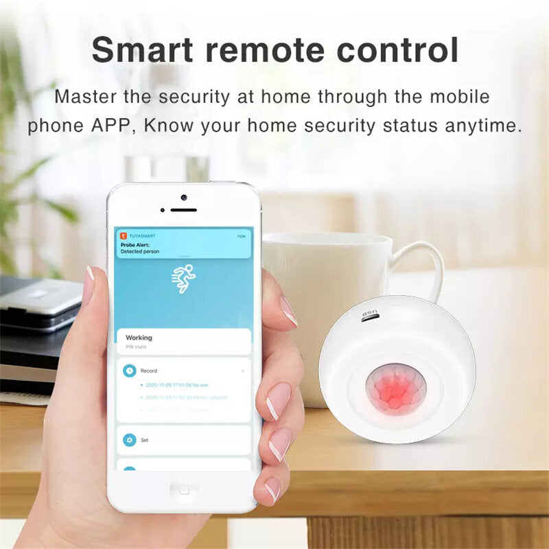 Wireless WIFI Ceiling PIR Mition Detector PIR Alarm Sensor Human Body Infrared Security Detector Work with Smart Life Alexa Google Home