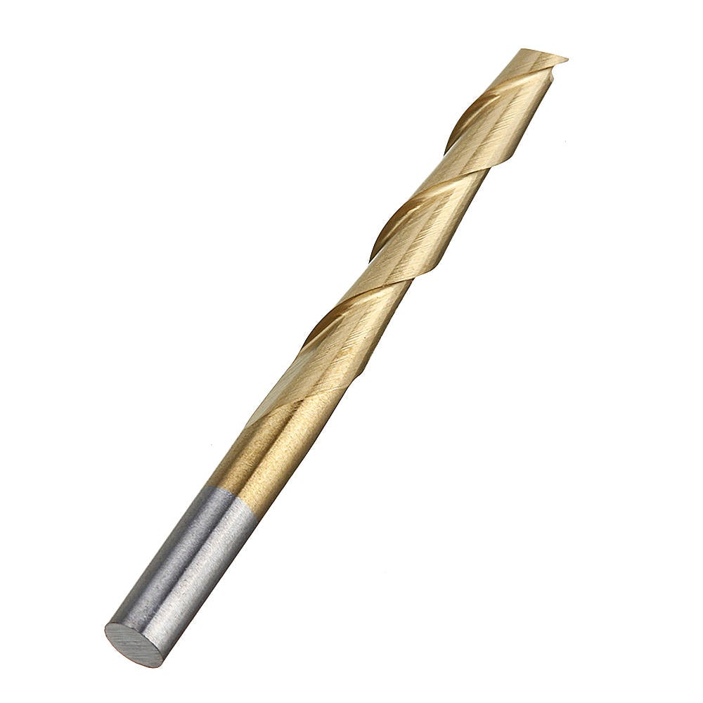 10pcs 3.175mm Shank Titanium Coated Spiral Flat End Milling Cutter Two Flute CNC