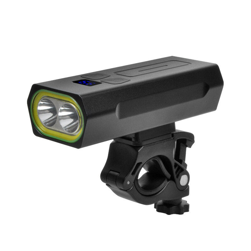 2 x T6 5Modes USB Rechargable IPX6 Waterproof Power Digital Display Bike Light Headlight with 5200mah Battery Power Bank