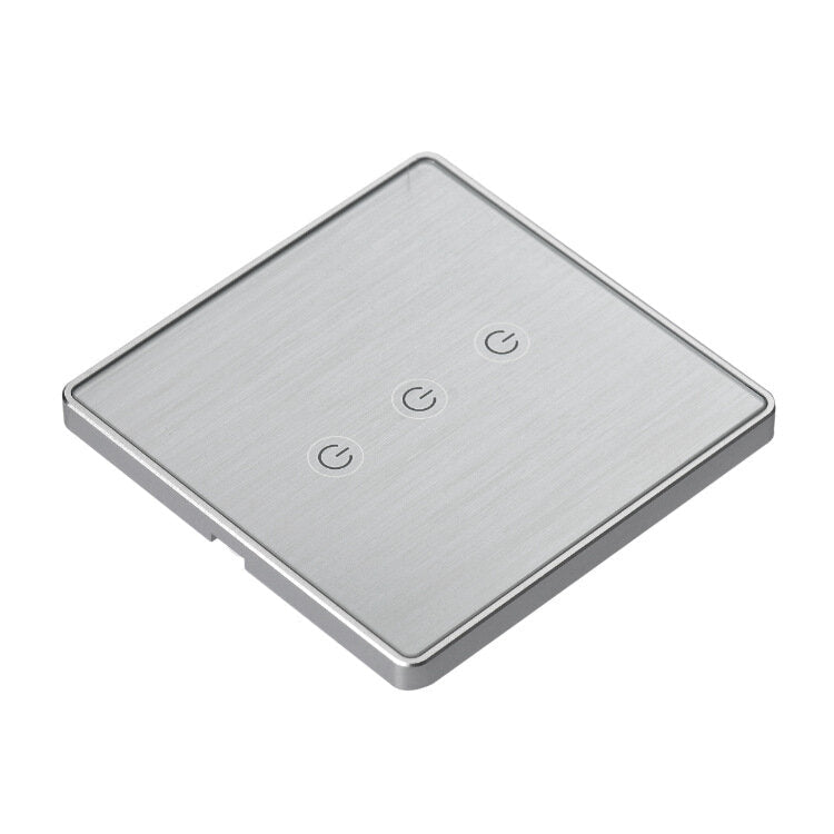Wifi 3Gang Smart Switch EU Standard Metal Frame Wire Drawing Light Control Switch WF-WS033 100-240V 2.4 GHz