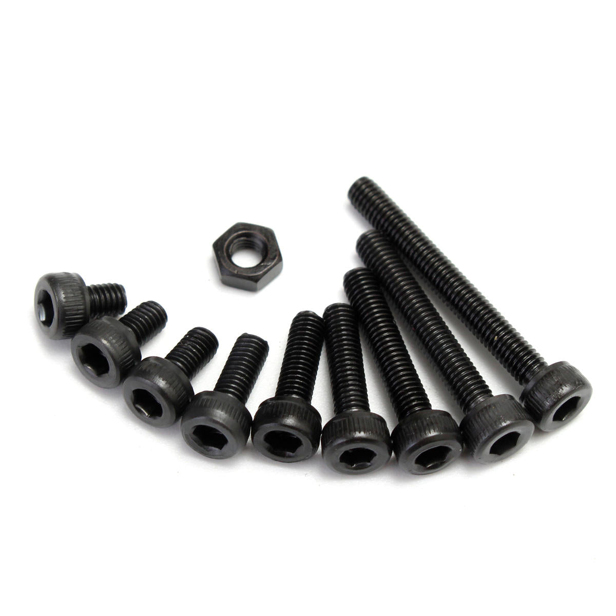 280pcs M3 Hex Socket Screws Allen Bolt Assortment with Nuts Grade 12.9 Alloy Steel