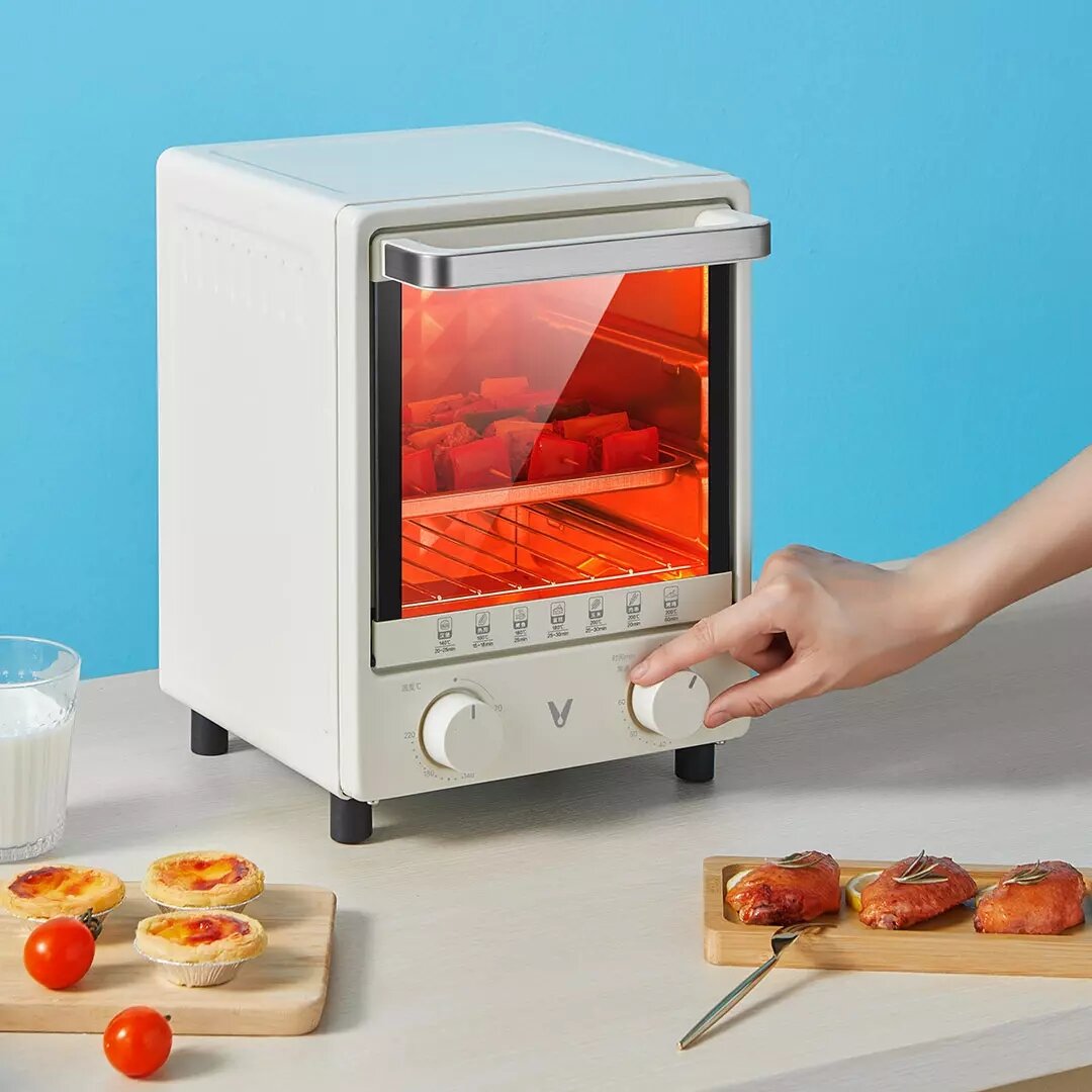 Electric Oven Three-tier Grill Evenly Heated Insulation Fine Control Knob 12L 800W