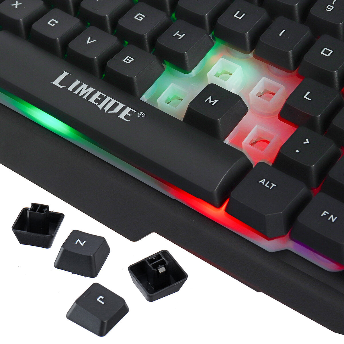 Wired Mechanical Keyboard & Mouse Set 104 Keys RGB Backlight Gaming Keyboard with Phone Holder 1600dpi Mouse