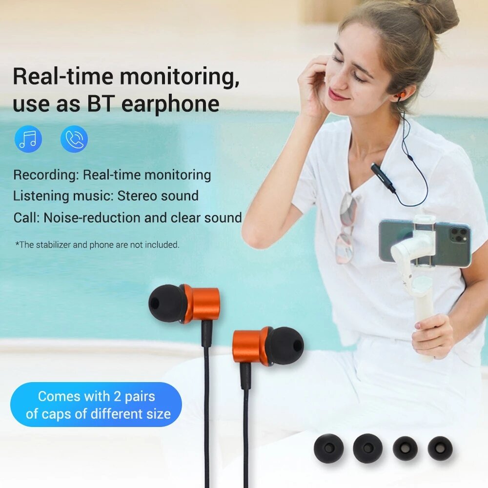 Wireless Lavalier Bluetooth Microphone 48KzH with Wind Muff Caps for Vlog Shooting Interview Live Broadcast MV