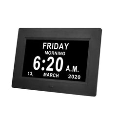 7Inch LED Digital Photo Frame Large Font Clock Automatically Adjusts Brightness