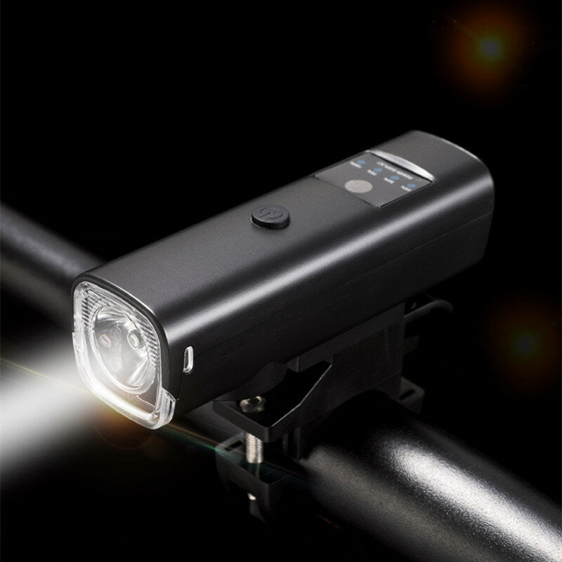 2-in-1 Smart Bike Headlight 4 Modes USB Rechargeable 5 Modes Horn Waterproof Flashlight Bicycle Front Lamp