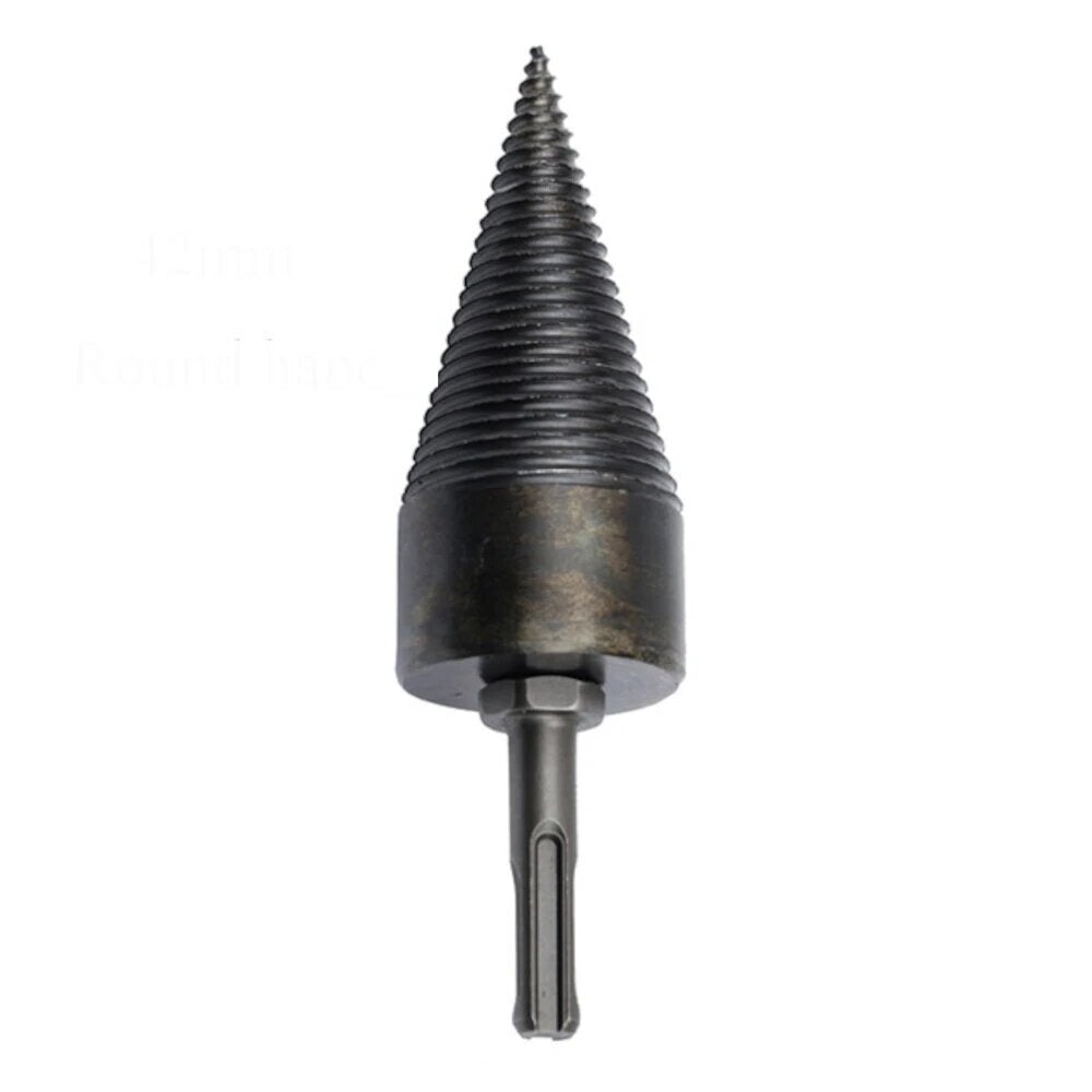 1Pc 42mm HSS Round/Square/Hexagonal Shank Firewood Drill Bit Splitter Wood Split Cone Drill Bit For Tree Cutting
