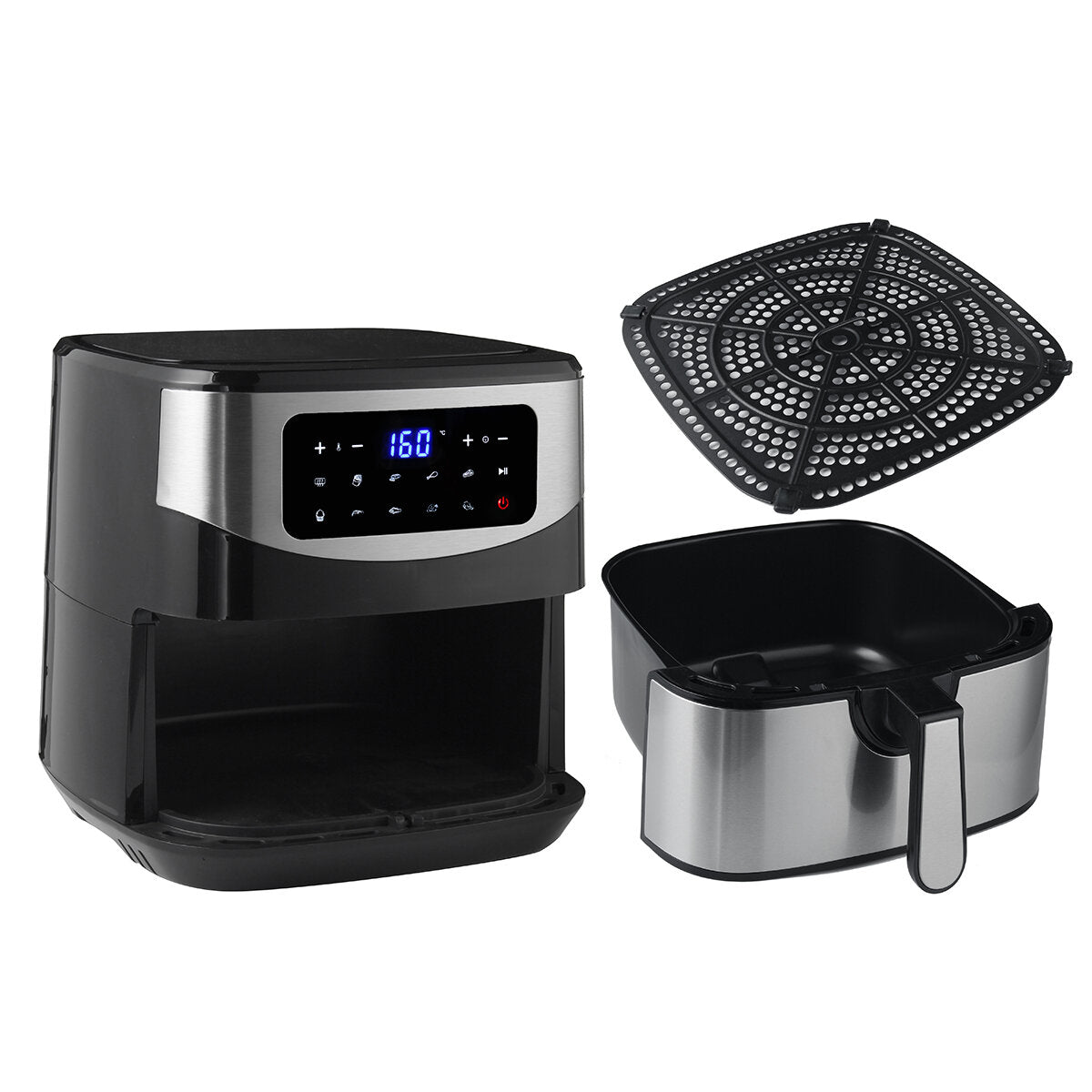 7.5L Air Fryer Home Intelligent LED Touch Screen with 10 Cooking Functions Electric Hot Air Fryers Oven Oilless Cooker