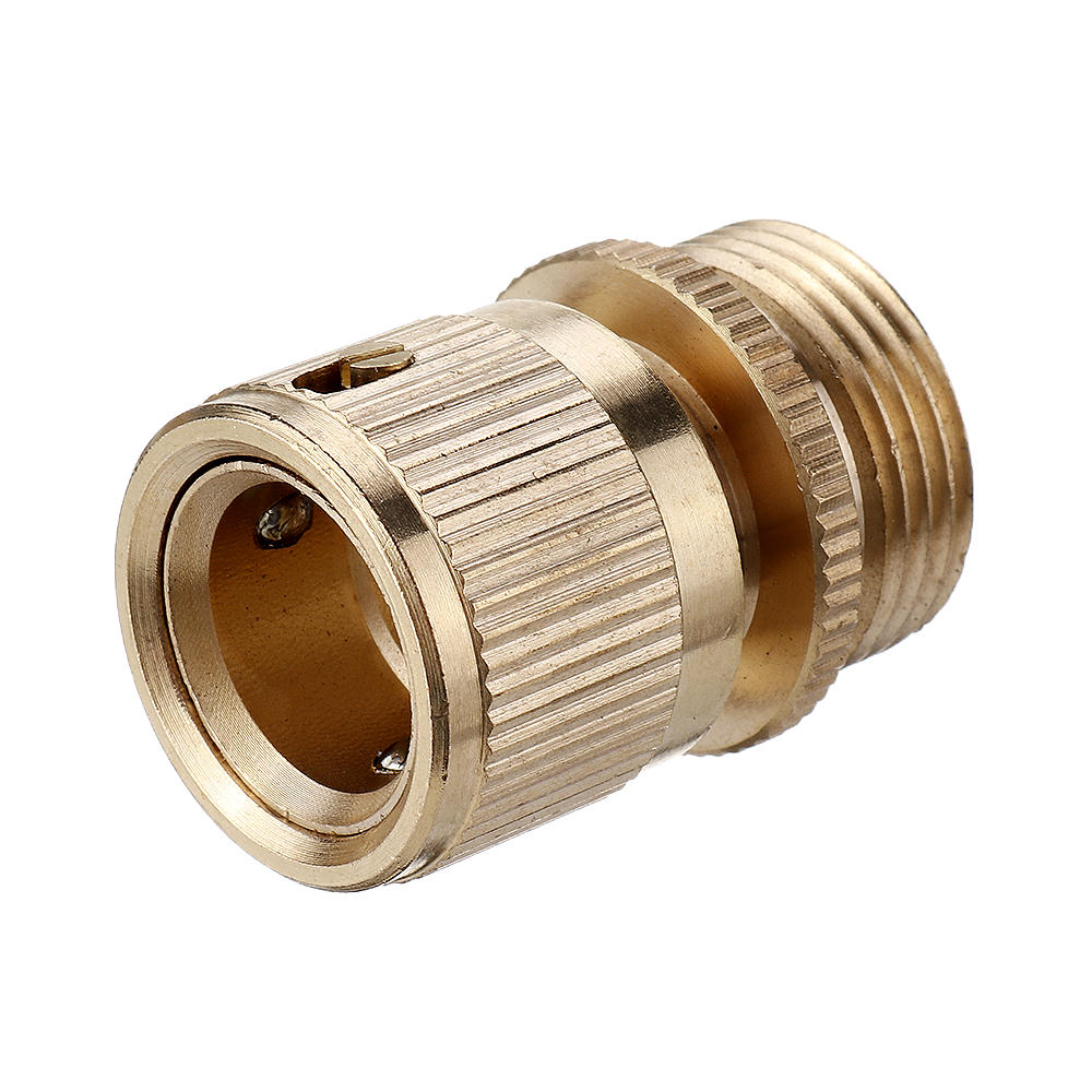 3/4'' BSP Solid Brass Male and Female Connector Garden Hose Quick Connect Water Pipe Connectors Fitting w/ Washers