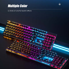 Mechanical Gaming Keyboard 104 Keys XA Profile PBT Double-shot Molding Keycaps Blue Switch RGB Backlit USB Wired Keyboard
