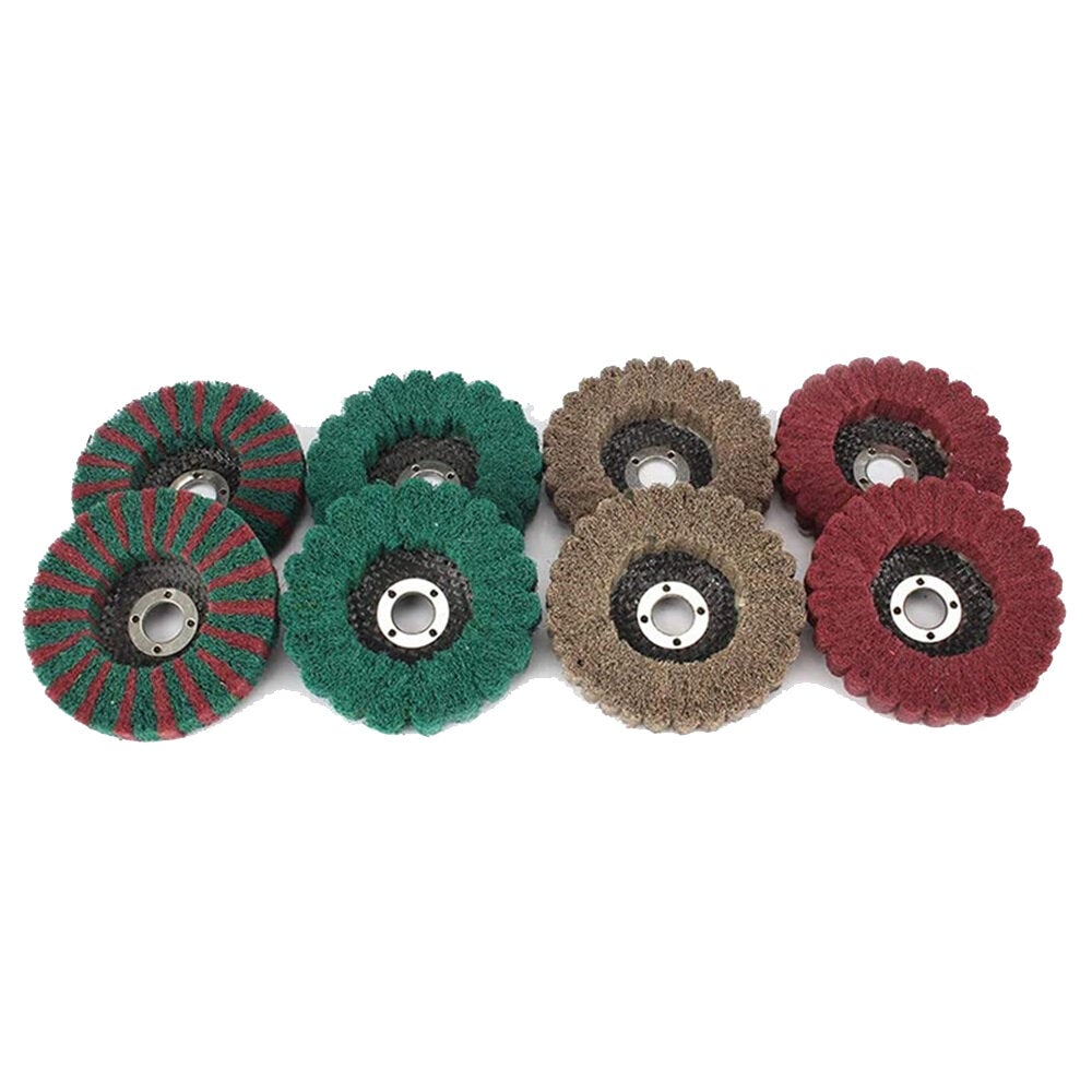 8Pcs 4 Inch Pattern Fiber Disc Polishing Grinding Wheel Scouring Pad Buffing Wheel for Angle Grinder
