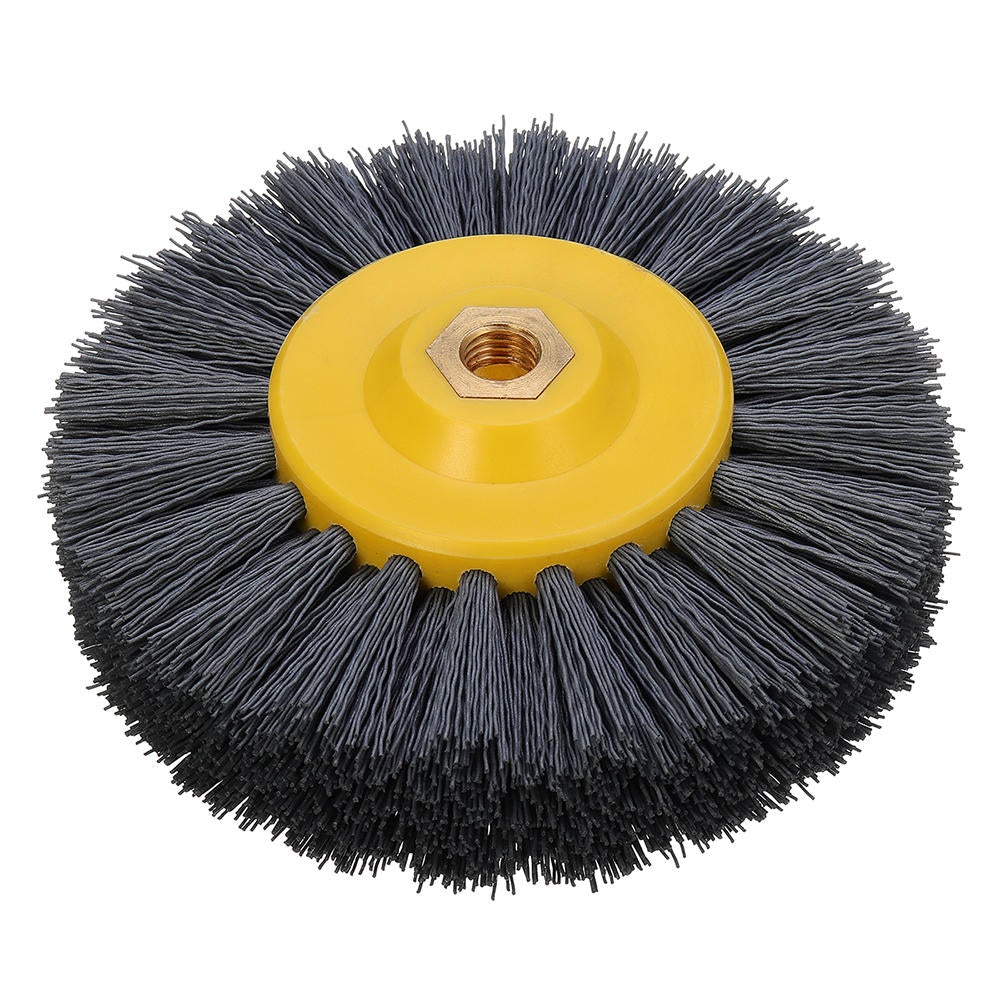 150x40mm M14 Wire Drawing Wheel Brush 80/120/180/320 Grit Drum Burnishing Polishing Wheel