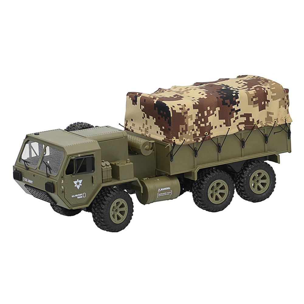 2 Batteries with Canvas 2.4G 6WD Rc Car Proportional Control US Army Military Truck RTR Model
