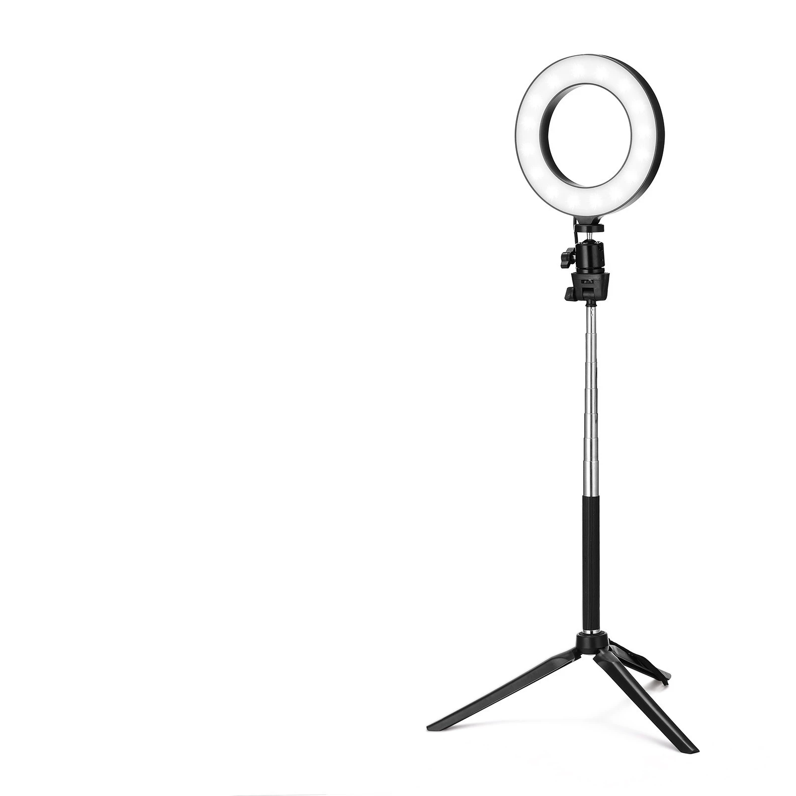 USB Dimmable Wide Dimming Range LED Round Fill in Light Tripod for Photo Selfie Photography