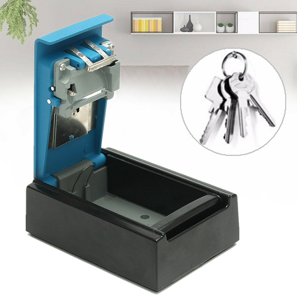 Aluminum Alloy Blue 4-digit Key Parts Storage Box