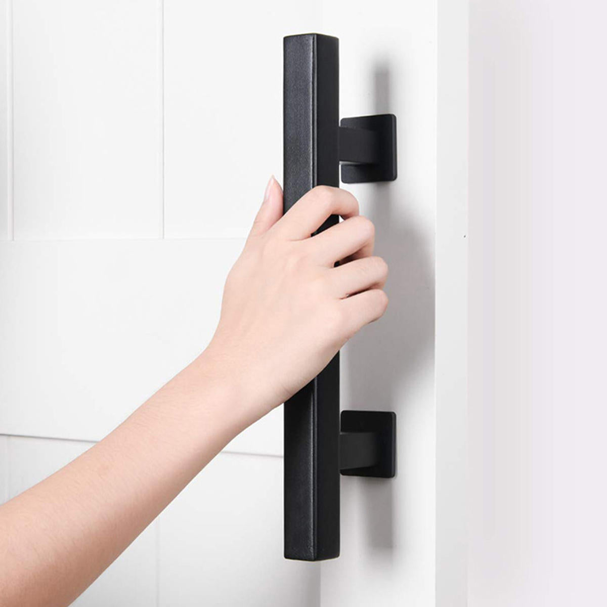 12 Inch Rustic Barn Door Handle for Sliding Door Barn Door Hardware Black Door Pull Plate Antique Long Base Gate Handles Pulls Push