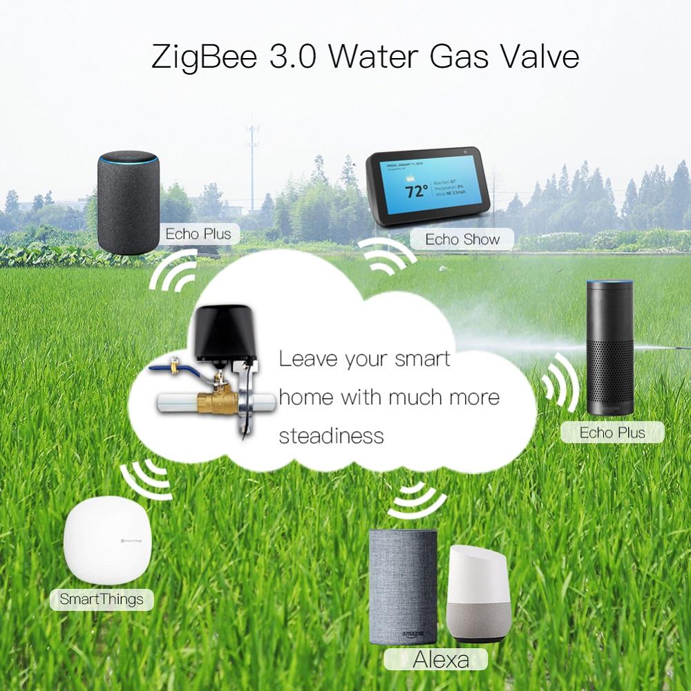 Smart Gas Water Val ve Controller App Remote Control Echo Plus Voice Controller Switch Work with Alexa Google Home