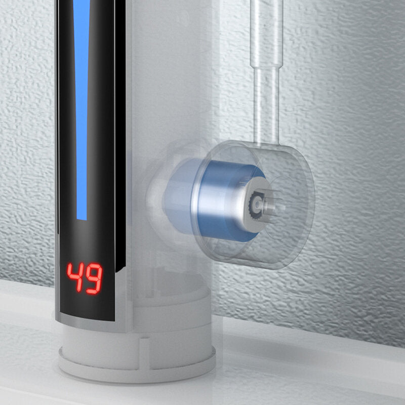 3300W Electric Hot Water Heater Faucet LED Ambient Light Temperature Display Instant Heating Tap