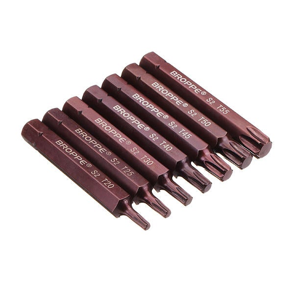 7pcs T20-55 75mm Magnetic Torx Screwdriver Bit 10mm Hex Shank for Impact Screwdriver