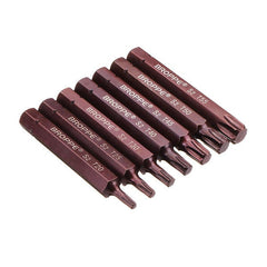7pcs T20-55 75mm Magnetic Torx Screwdriver Bit 10mm Hex Shank for Impact Screwdriver