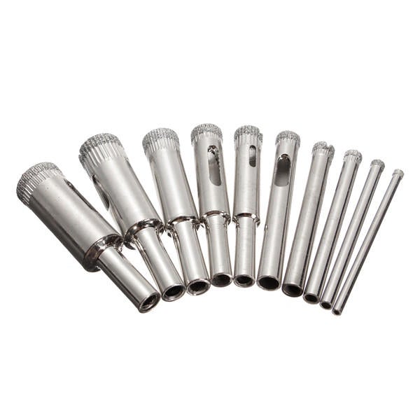 10pcs Diamond Hole Saw Drill Bit Set 3mm-13mm Tile Ceramic Glass Porcelain Marble