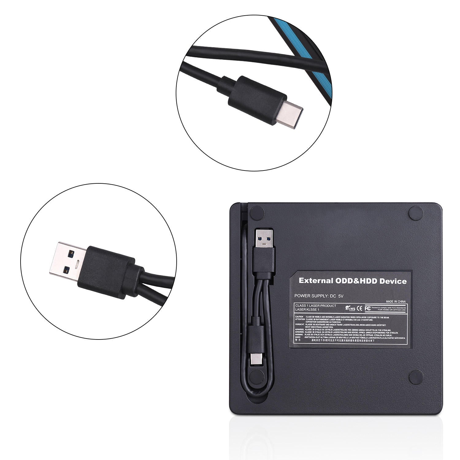 Ultra-thin USB 3.0 External Optical Drive USB-C Burner Notebook DVD-RW DVD/CD MacBook LaptopType-C CD Driver