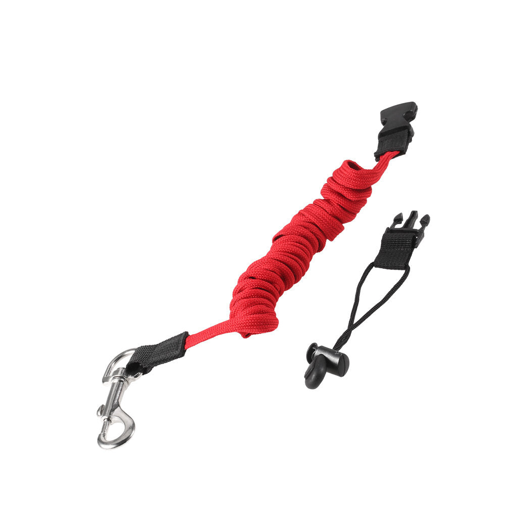 Elastic Kayak Canoe Paddle Leash with Metal Hook Surfboard Surfing Rope Safety Rowing Boats Lanyard Fishing Rod Accessories