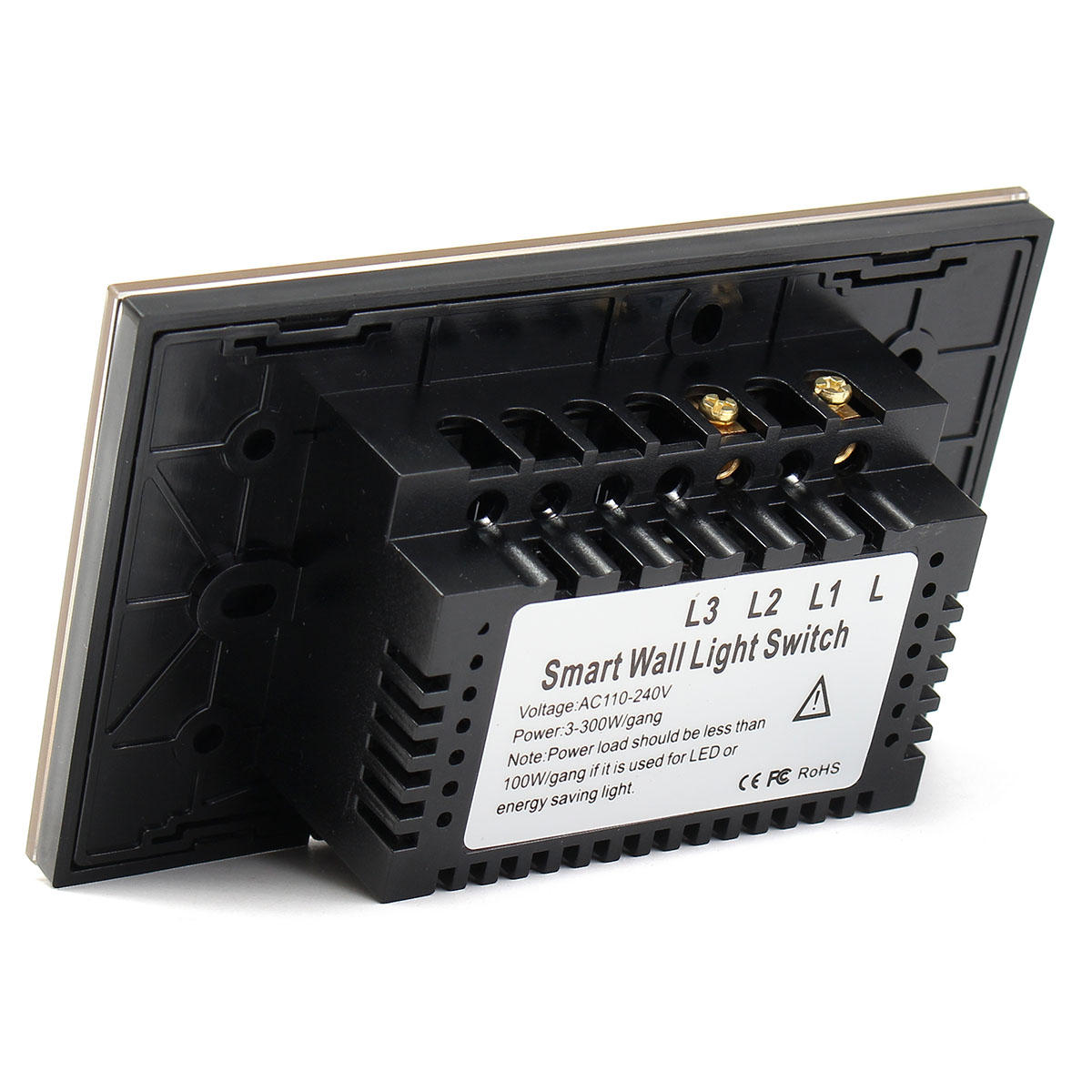 Crystal 1 Way 1 Gang Glass Remote Panel Touch LED Light Switch Controller With Remote Control