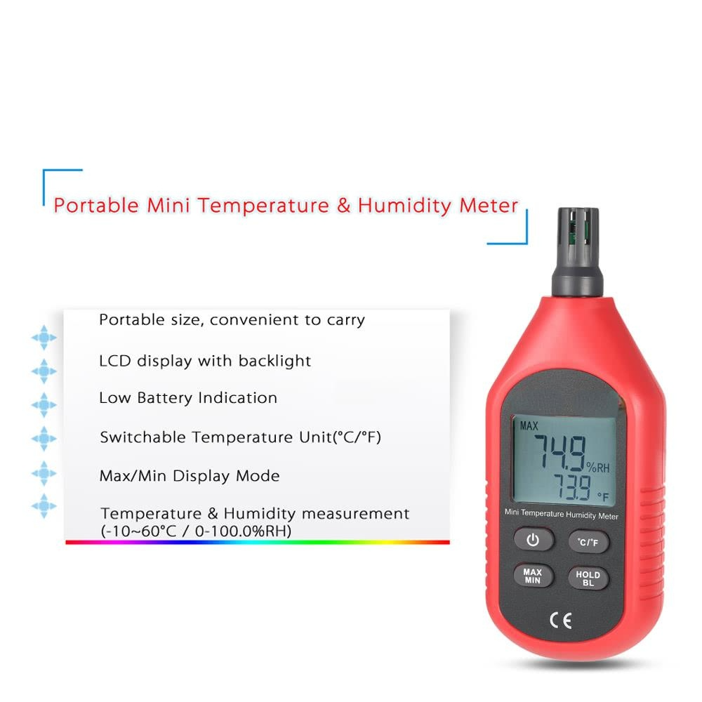 Portable Indoor Mini Digital Temperature Humidity Meter Thermometer Hygrometer