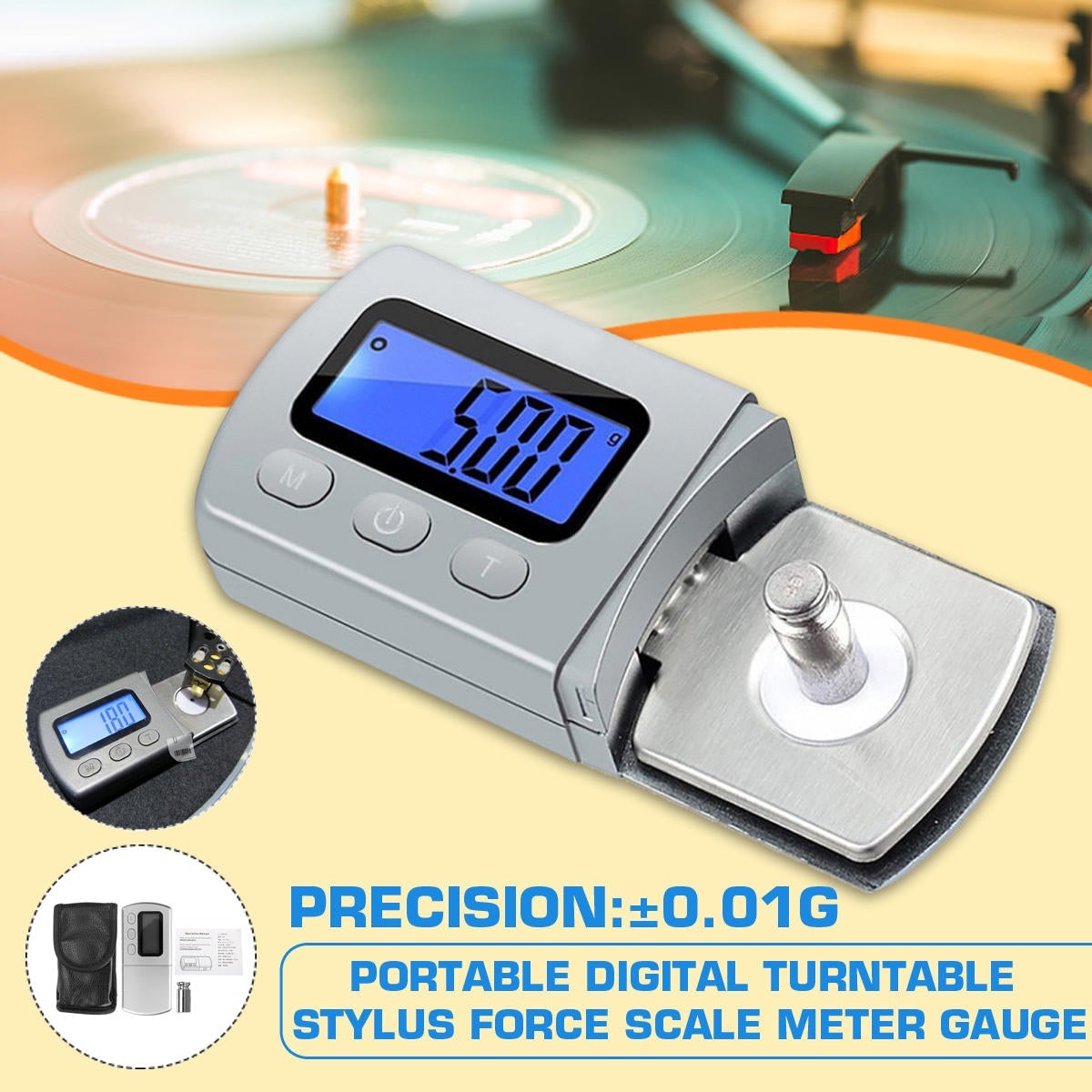 0.01g LP Digital Turntable LP Vinyl Stylus Force Scale Gauge Led Dzr Arm Load Meter Vesion for Tonearm Phono Cartridge