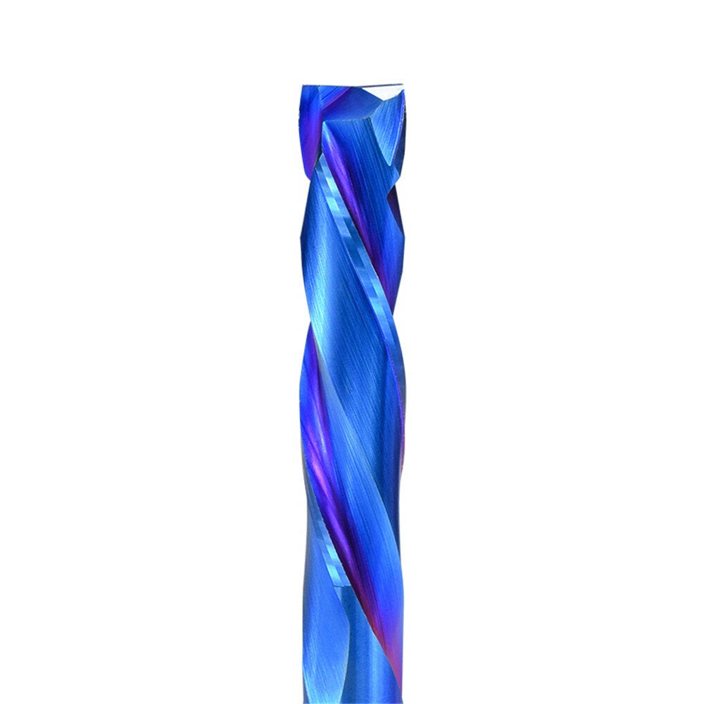Carbide 2 Flute Up Down Milling Cutter 3.175mm Shank Blue Nano Coating CNC Router Bit 2 Flute End Mill