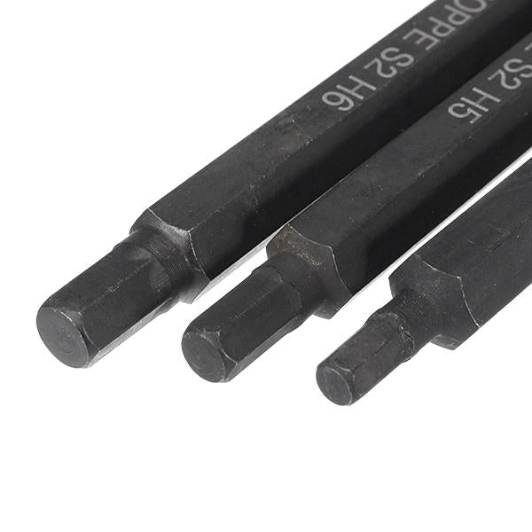3pcs H4-H6 Hexagon Impact Screwdriver Bits 8mm Hex Shank 80mm Hexagon Screwdriver Bits Set