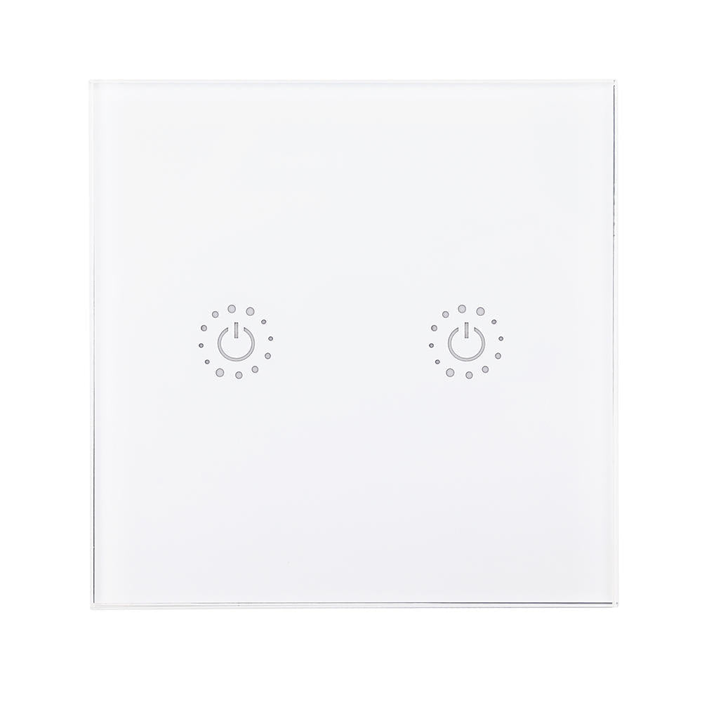 EU 433Mhz 2 Gang Smart WIFI Light Switch Interruptor Touch Wall Power Switch App Remote Control Intellegent Switch Work With Alexa Google Home