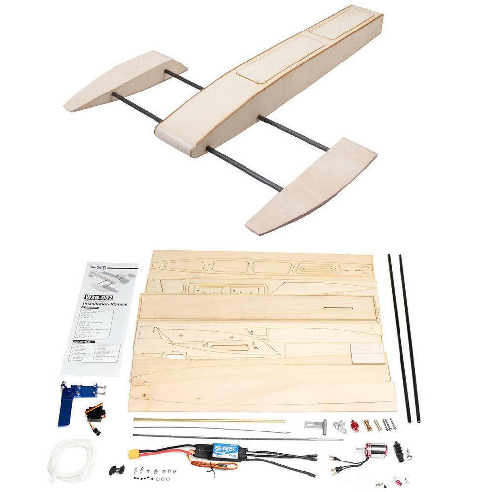 DIY RC Speed Boat Kit Wooden Sponson Outrigger Shrimp Model