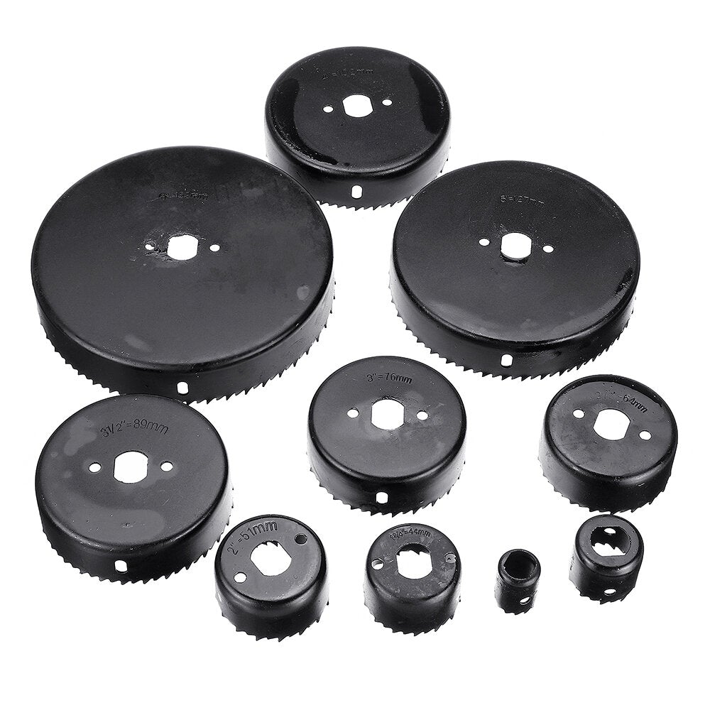 19Pcs Hole Saw Cutter Kit with 13Pcs Blades 19-152mm Woodworking Holesaw Cutting Drill Bit Set for Soft Wood, Plywood, Drywall, PVC