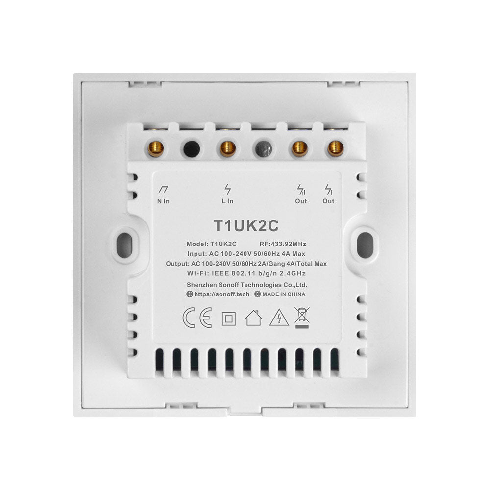 WIFI Wall Switch 433Mhz RF Remote Controlled Wifi Switch Smart Home Switch Works With Alexa Google Home,EU/UK AC 100-240V 1/2/3 Gang