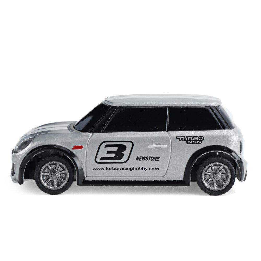 RTR 1/76 2.4G 2WD Fully Proportional Control Mini RC Car LED Light Vehicles Model Grey