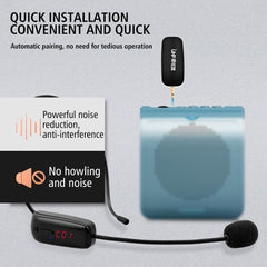 UHF Handheld Head-Ware Wireless Microphone Recording Vlog for Youtube Tiktok Tourist Guide Square Dance Teaching Meeting