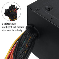 650W PSU PC Power Supply ATX Power Supply Unit Quiet 120mm Fan SATA