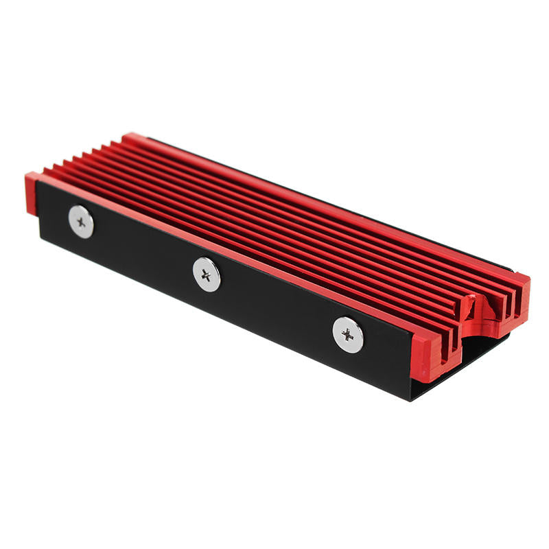Aluminum Heatsink NGFF PCI-E 2280 SSD Cooling Fan Fin Cooler W/ Thermal Pad